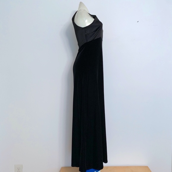 Laundry By Shelli Segal Womens Black Halter Evening Maxi Dress Size 4 Lined - Picture 3 of 7
